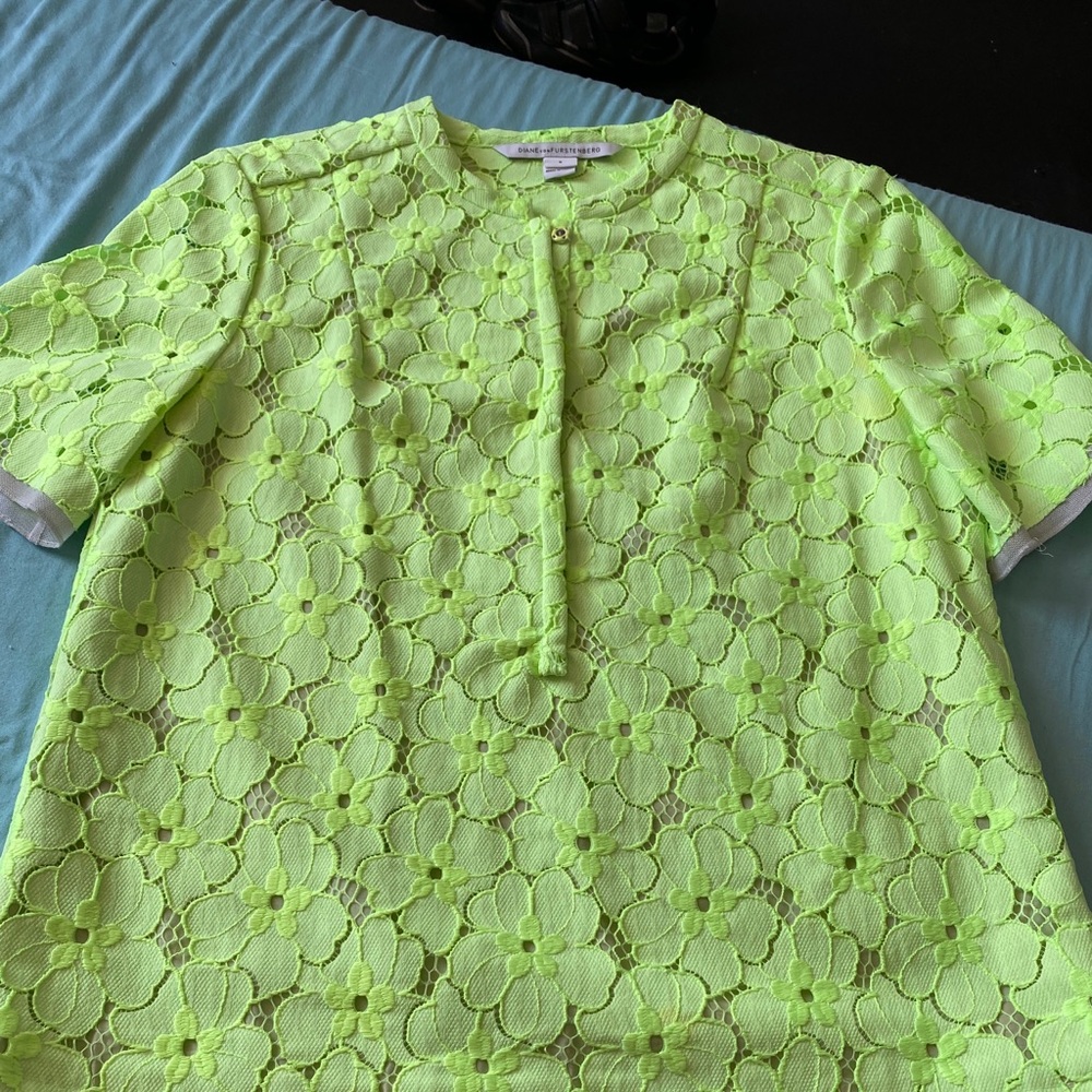 Diane von Furstenberg green blouse